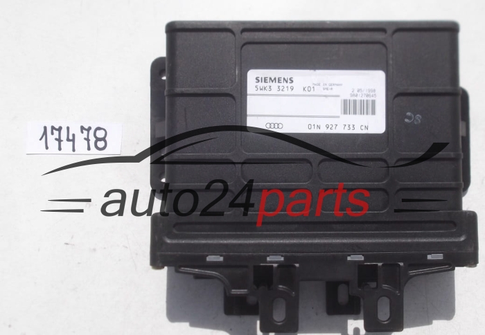 STEROWNIK SKRZYNI AUTOMATYCZNEJ AUDI A4 1.8 SIEMENS 5WK3 3219, 5WK33219, 01N 927 733 CN, 01N927733CN 