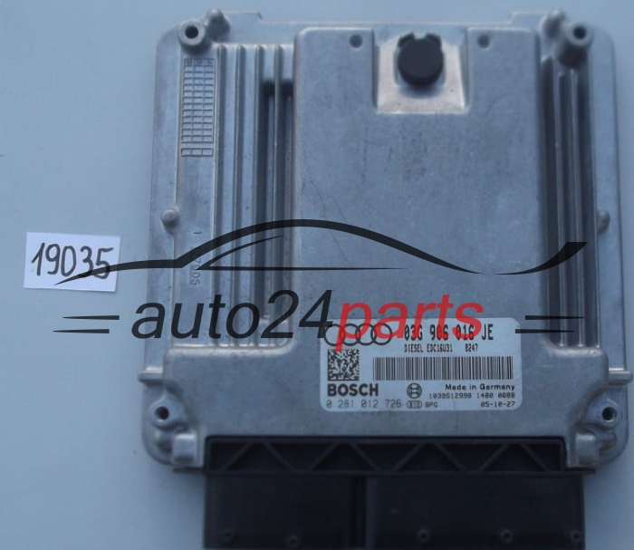 KOMPUTER STEROWNIK SILNIKA AUDI A4 BOSCH 0 281 012 726, 0281012726, 03G 906 016 JE, 03G906016JE, EDC16U31