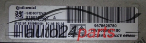 KOMPUTER STEROWNIK SILNIKA CITROEN PEUGEOT 1.6 HDI Continental  S180123007A, 9678628780, HW 9666681180, SID807EVO