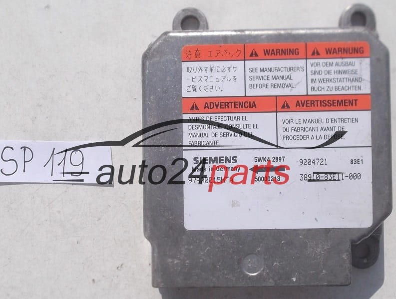 STEROWNIK MODUL PODUSZEK POWIETRZNYCH OPEL AGILA SIEMENS 5WK4 2897