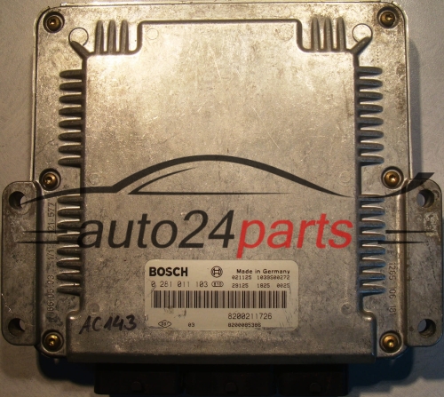 MOTORSTEUERGERÄT ECU STEUERGERÄT  RENAULT LAGUNA 2.2 DCI BOSCH 0 281 011 103,  8200085386
