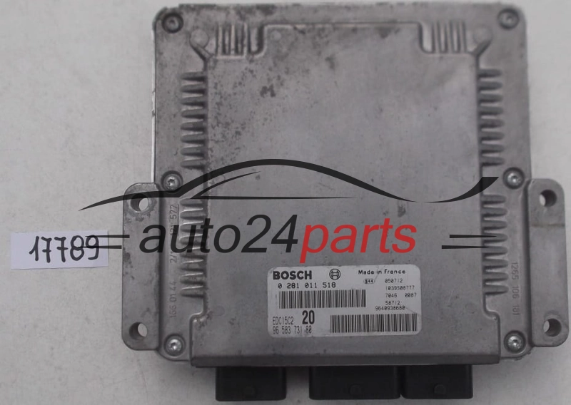 KOMPUTER STEROWNIK SILNIKA CITROEN XSARA PICASSO 2.0 HDI BOSCH 0281011518, 0 281 011 518, 9658373180, 96 583 731 80, 9640938680, EDC15C2 20