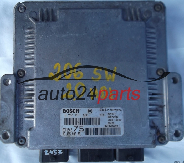 ECU CENTRALITA DE MOTOR PEUGEOT 206 2.0 HDI BOSCH 0281011188 9648588880 9640938680 EDC15C2 75 