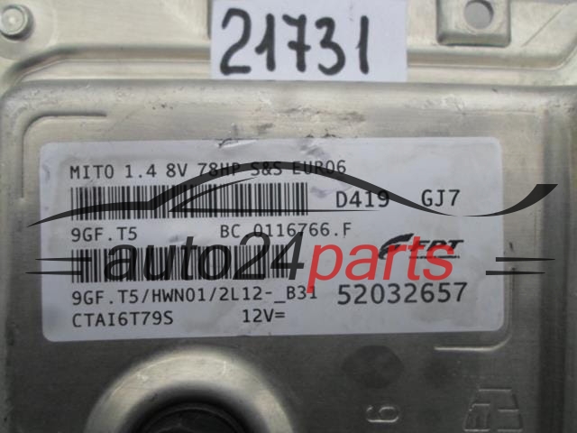 Calculateur Moteur Alfa Romeo MiTo 52032657 9GF.T5