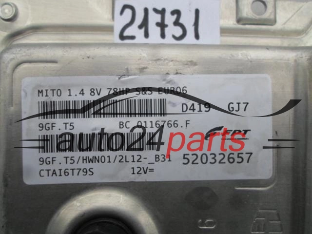Komputer sterownik silnika Alfa Romeo MiTo 52032657 9GF.T5