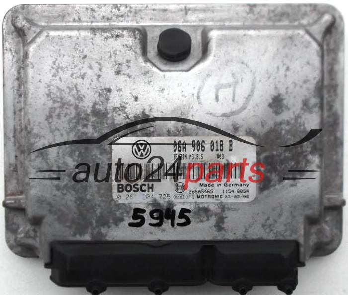 KOMPUTER STEROWNIK SILNIKA SEAT LEON TOLEDO 1.8 06A 906 018 B, 06A906018B, BOSCH 0 261 204 725, 0261204725, 26SA5465