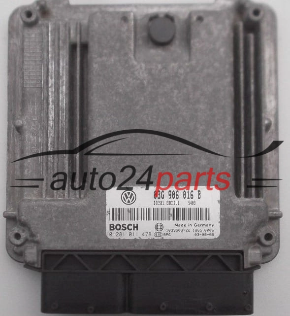 CALCULATEUR MOTEUR VOLKSWAGEN GOLF 1.9 TDI BOSCH  0281011478, 03G 906 016 B,  EDC16U1