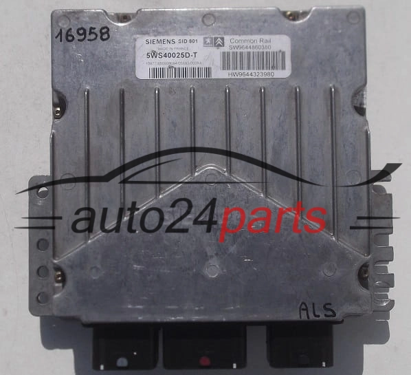 KOMPUTER STEROWNIK SILNIKA CITROEN, PEUGEOT 2.0 HDI SIEMENS 5WS40025D-T, 5WS40025DT, SW9644860380, HW9644323980