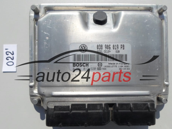 KOMPUTER STEROWNIK SILNIKA VOLKSWAGEN VW SKODA, AUDI 1.9 TDI, BOSCH 0281 012 920, BOSCH 0281012920, 038 906 019 PB, 038906019PB