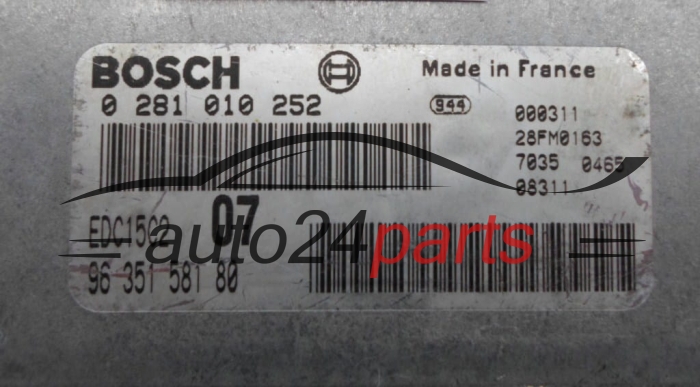 CALCULATEUR MOTEUR PEUGEOT 307 2.0 HDI BOSCH  96 351 581 80