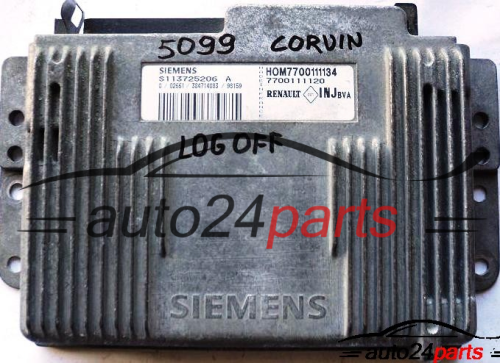 MOTORSTEUERGERÄT ECU STEUERGERAT RENAULT LAGUNA 1.6 SIEMENS S113725206A, S113725206 A, HOM 7700111134, HOM7700111134, 7700111120 