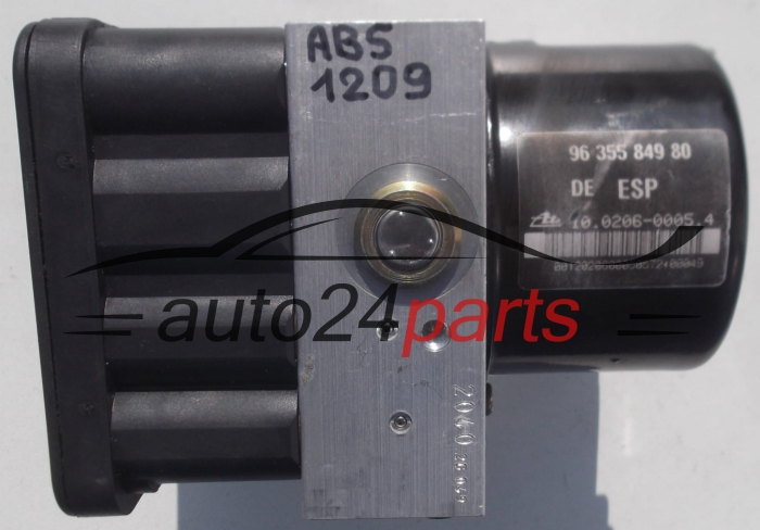POMPE HYDRAULIQUE ET CALCULATEUR dABS CITROEN C5 96 355 849 80, 9635584980, ATE 10.0206-0005.4, 10020600054, 10.0960-1113.3, 10096011133