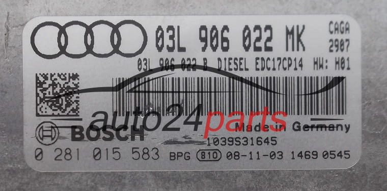 KOMPUTER STEROWNIK SILNIKA AUDI A4 2.0 TDI BOSCH 0 281 015 583