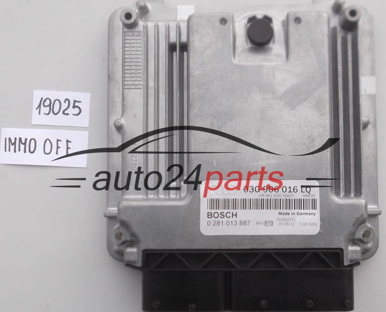 KOMPUTER STEROWNIK SILNIKA AUDI A4 2.0 TDI BOSCH 0 281 013 887, 0281013887, 03G 906 016 LQ, 03G906016LQ, EDC16U31