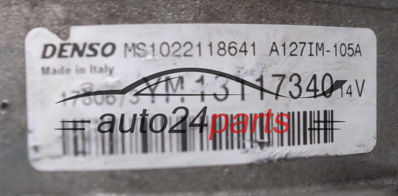 ALTERNATOR 1.9 CDTI OPEL ASTRA VECTRA SIGNUM ZAFIRA DENSO  YM 13117340, 105A