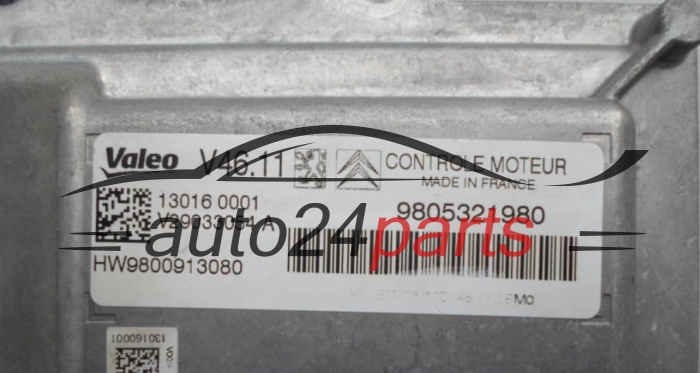 CALCULATEUR MOTEUR CITROEN PEUGEOT VALEO V46.11, 9805321980, HW 9800913080