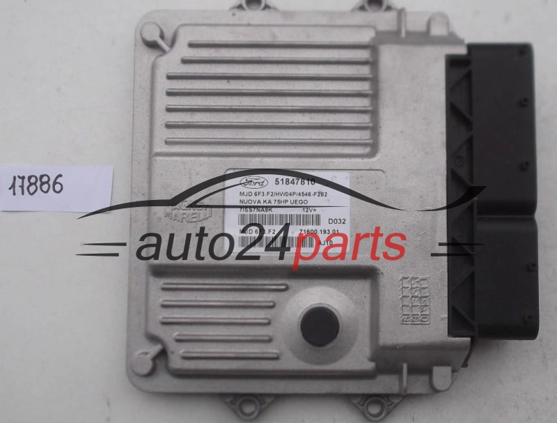 KOMPUTER STEROWNIK SILNIKA FORD KA NUOVA 1.3 CDTI MAGNETI MARELLI MJD 6F3.F2,  51847810, 71600.193.01