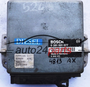 MOTORSTEUERGERÄT ECU STEUERGERAT BMW E34 525 2.4 TD BOSCH 0281001077, 0 281 001 077, 2242211, 2 242 211