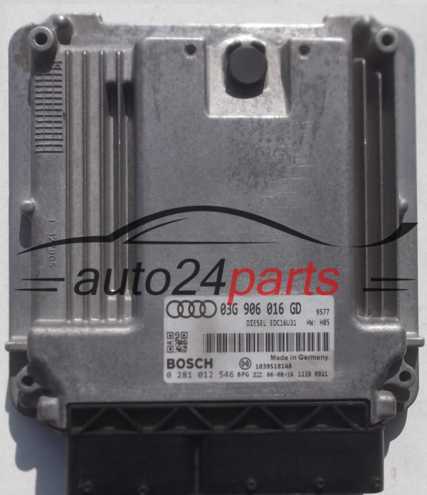 MOTORSTEUERGERÄT ECU STEUERGERÄT AUDI A4 1.9 TDI 03G906016GD, BOSCH 0281012546