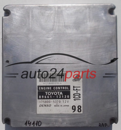 CALCULATEUR MOTEUR TOYOTA COROLLA VERSO 2.0 TD4 DENSO 175800-5370, 1758005370, 89661-13120, 8966113120, 1CD-FT, 1CDFT
