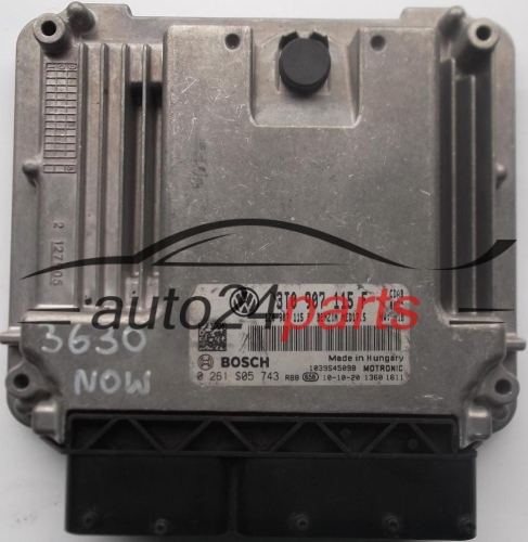 KOMPUTER STEROWNIK SILNIKA SKODA OCTAVIA 1.8 TSI 3T0907115F, 3T0 907 115 F, 1Z0907115F, 1Z0 907 115 F, BOSCH 0261S05743, 0 261 S05 743, BENZIN MED 17.5 CDAB