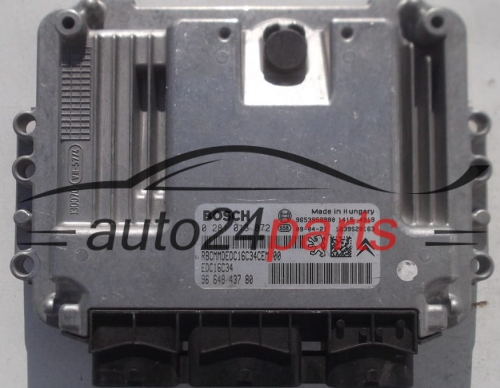 MOTORSTEUERGERÄT ECU STEUERGERÄT CITROEN PEUGEOT 1.6 HDI BOSCH 0 281 013 872, 0281013872, 96 648 437 80, 9664843780, 9653958980, EDC16C34