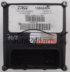 ABS POMPA I STEROWNIK PEUGEOT 407 SIEMENS VDO S118676001N, TRW 15848404, 15848304D, 9661877180