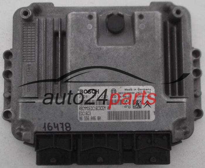 MOTORSTEUERGERÄT ECU STEUERGERAT CITROEN PEUGEOT 1.6 HDI BOSCH 0 281 011 233, 0281011233, 96 556 006 80, 9655600680 