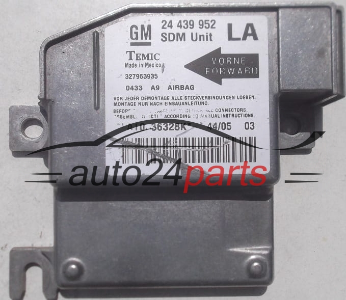 CALCULATEUR AIRBAG OPEL CORSA C GM 24 439 952 LA Temic 327963935 