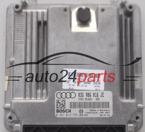 MOTORSTEUERGERÄT ECU STEUERGERÄT  AUDI A4 BOSCH 0 281 012 726,  03G 906 016 JE