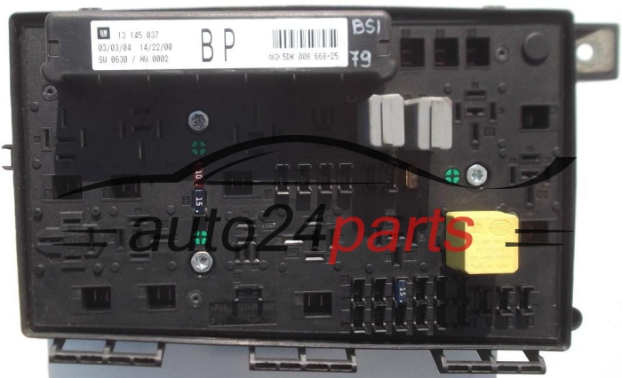 BOITE ELECTRIQUE A RELAIS ET FUSIBLE OPEL GM 13 145 037 BP HELLA 5DK 008 668-25