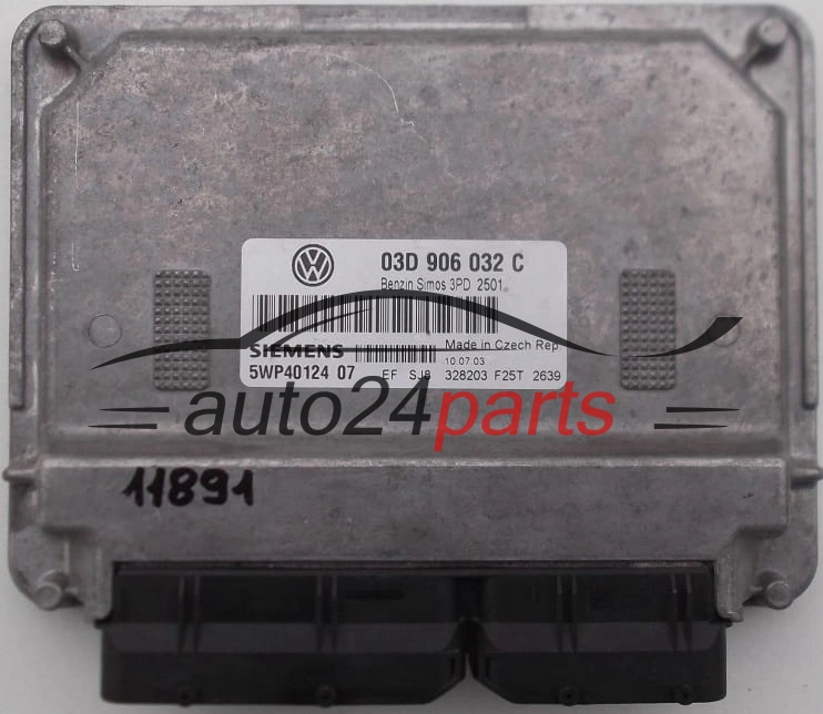 KOMPUTER STEROWNIK SILNIKA VW VOLKSWAGEN POLO 1.2 03D906032C, 03D 906 032 C, SIEMENS 5WP40124 07, 5WP4012407