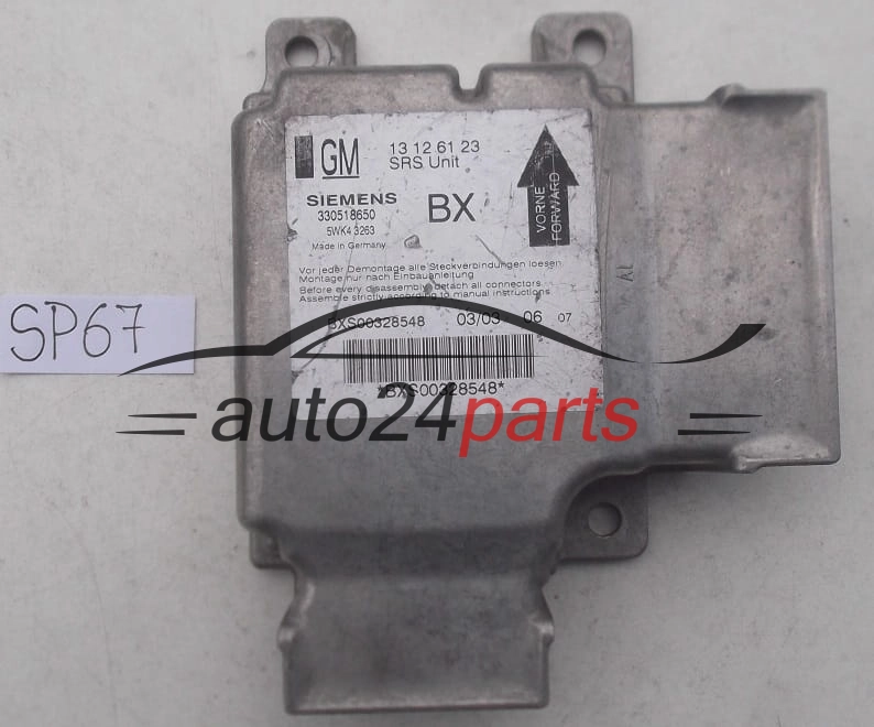 STEROWNIK MODUL PODUSZEK POWIETRZNYCH OPEL VECTRA C SIGNUM GM 13 12 61 23 BX