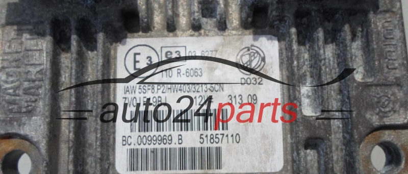KOMPUTER STEROWNIK SILNIKA FIAT LANCIA 1.4 IAW 5SF8.P2, IAW5SF8P2, 51857110
