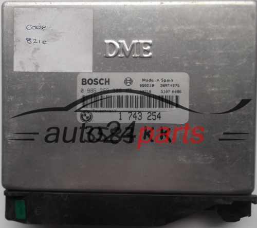 KOMPUTER STEROWNIK SILNIKA BMW 3 E36 318 1.8 1743254, DME 1 743 254, BOSCH 0986262388, 0 986 262 388 - 
