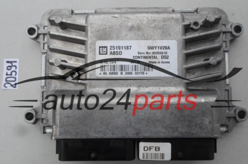 KOMPUTER STEROWNIK SILNIKA CHEVROLET SPARK 25191187, 5WY1W20A