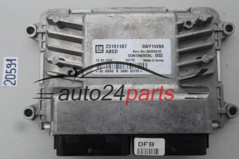 KOMPUTER STEROWNIK SILNIKA CHEVROLET SPARK 25191187, 5WY1W20A