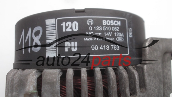Lichtmaschine OPEL OMEGA B 3.0 X30XE BOSCH  0123510062,  90413763 PU, 120A