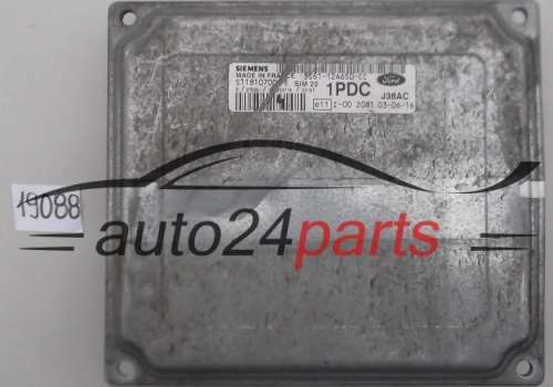 KOMPUTER STEROWNIK SILNIKA FORD FIESTA FUSION MAZDA 1.3 SIEMENS SIM 22 S118107004E, S118107004 E, 3S61-12A650-CC 1PDC, 3S6112A650CC 