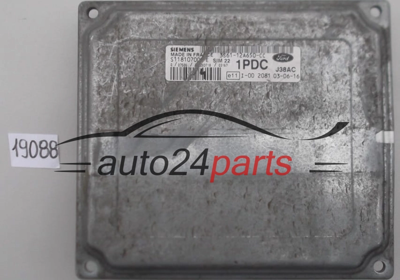 KOMPUTER STEROWNIK SILNIKA FORD FIESTA FUSION MAZDA 1.3 SIEMENS SIM 22 S118107004E, S118107004 E, 3S61-12A650-CC 1PDC, 3S6112A650CC 