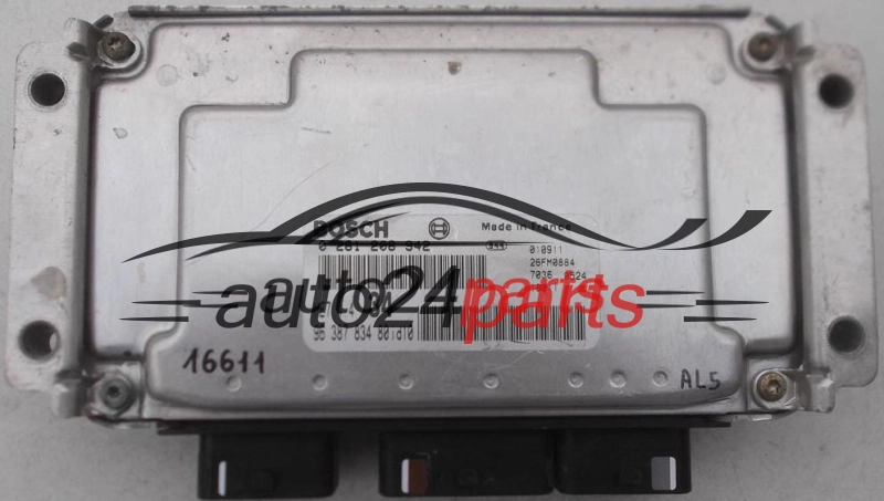 ECU CENTRALITA DE MOTOR PEUGEOT 206 1.6 BOSCH 0 261 206 942, 0261206942, 96 387 834 80 id10, 9638783480 id10, ME7.4.4 34