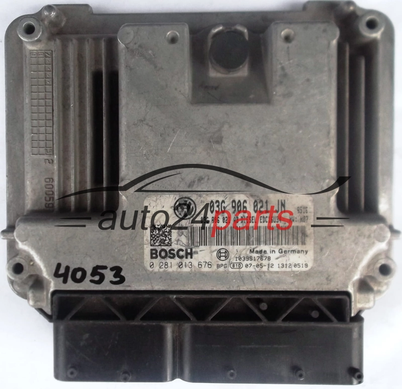 ECU CENTRALITA DE MOTOR SEAT ALTEA LEON 1.9 TDI 03G906021JN, 03G 906 021 JN, 03G906021AB, 03G 906 021 AB, BOSCH 0281013676, 0 281 013 676