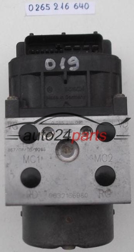 ABS HYDRAULIK-AGGREGAT MIT STEUERGERAET CITROEN PEUGEOT BOSCH 0 265 216 640