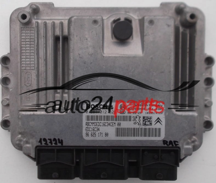 MOTORSTEUERGERÄT ECU STEUERGERAT PEUGEOT 207 1.4 HDI BOSCH 0 281 012 526,  96 625 171 80,  9657699480 EDC16C34, 1039S14120