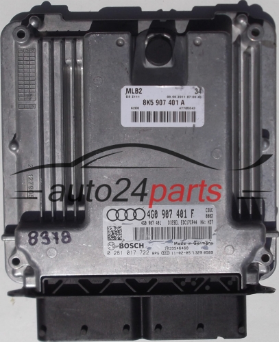 Komputer silnika AUDI 3.0 TDI BOSCH 0281017722 4G0907401F 4G0907401 8K5907401A EDC17CP44