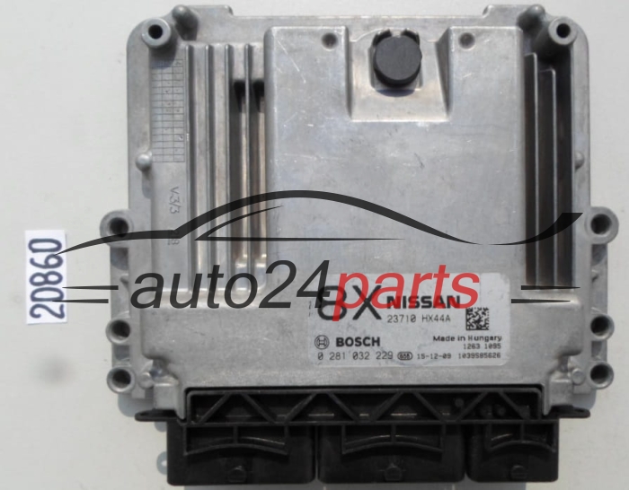MOTORSTEUERGERÄT ECU STEUERGERAT NISSAN QASHQAI 1.6 DCI BOSCH 0 281 032 229, 0281032229, 23710 HX44A, 23710HX44A