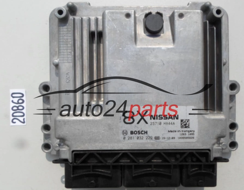 MOTORSTEUERGERÄT ECU STEUERGERAT NISSAN QASHQAI 1.6 DCI BOSCH 0 281 032 229, 0281032229, 23710 HX44A, 23710HX44A