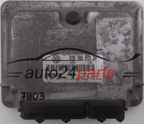KOMPUTER STEROWNIK SILNIKA VW VOLKSWAGEN GOLF, POLO 1.9 TDI, BOSCH 0 281 001 913, BOSCH 0281001913, 038 906 018 DA, 038906018DA