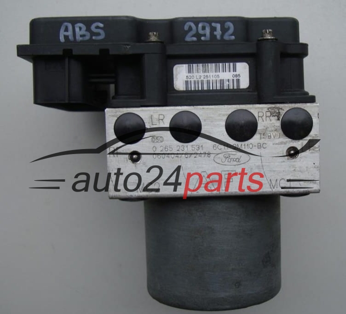 ABS PUMPE BLOCK HYDRAULIKPUMPE STEUERGERÄT FORD TRANSIT 2.2 TDCI BOSCH 0 265 231 531, 0265231531, 6C11-2M110-BC, 6C112M110BC, 0265800419 -