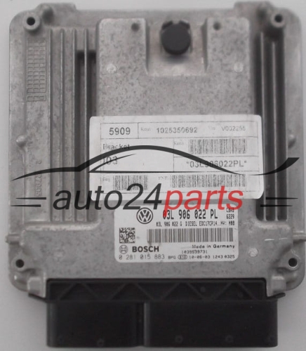 MOTORSTEUERGERÄT ECU STEUERGERÄT  VOLKSWAGEN EOS 2.0 TDI BOSCH 0 281 015 883, 03L 906 022 PL